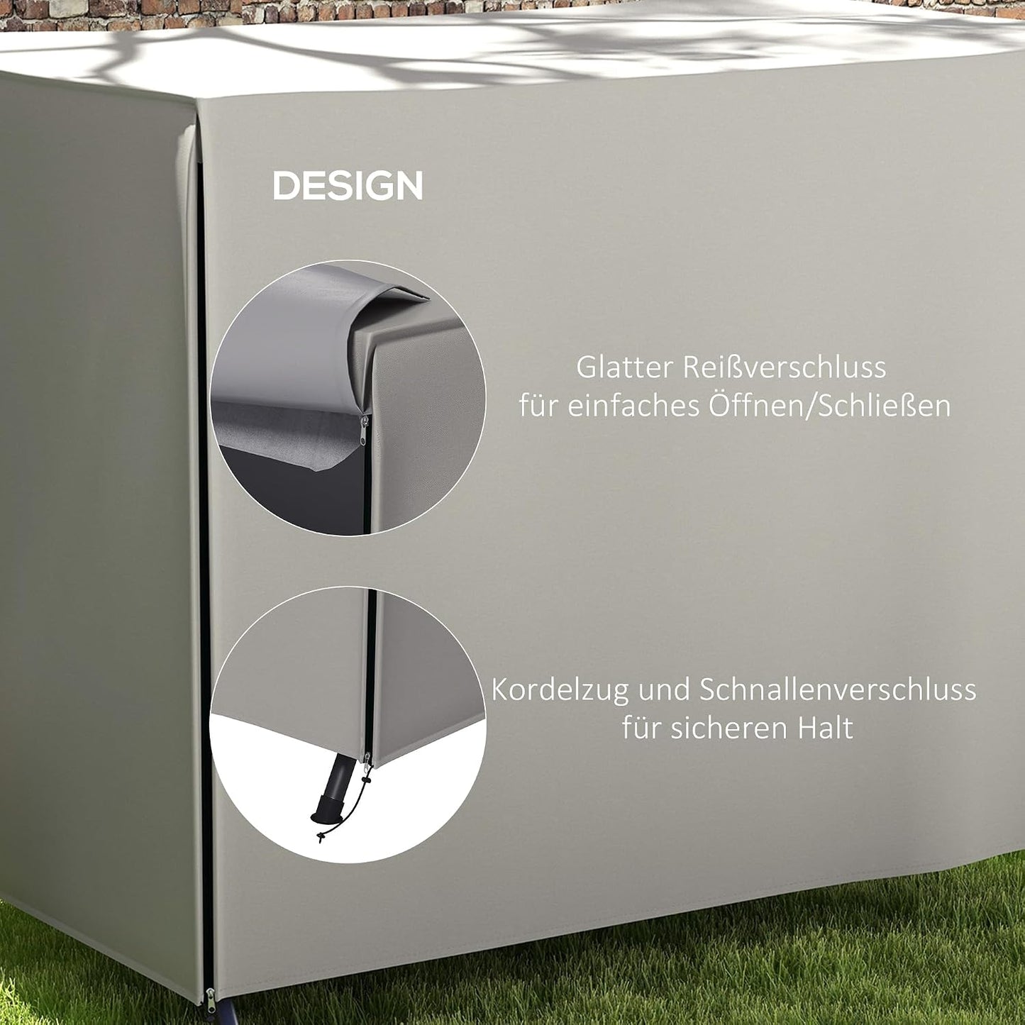 Abdeckung für Hollywoodschaukel, 205L x 124B x 164H cm Grau