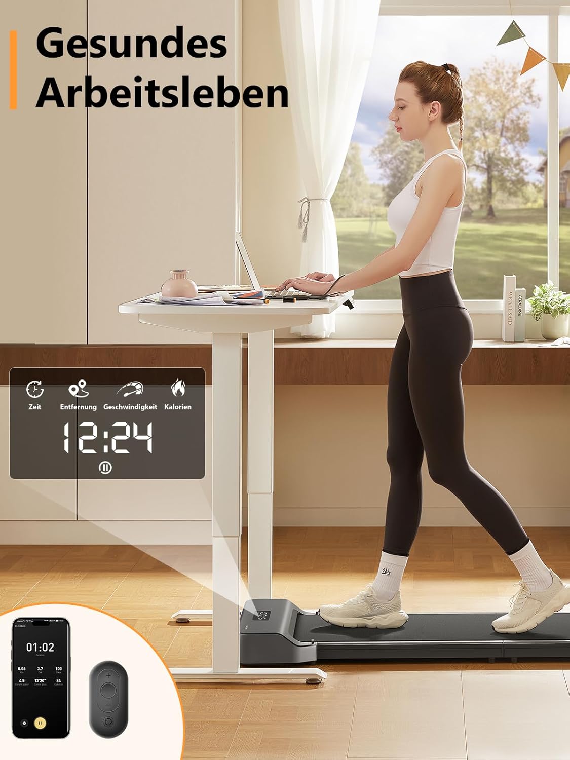 Klappbares Z1 WalkingPad Hybrid+ Laufband, Z1: 110kg max. Tragkraft & 6km/h & 0.75hp