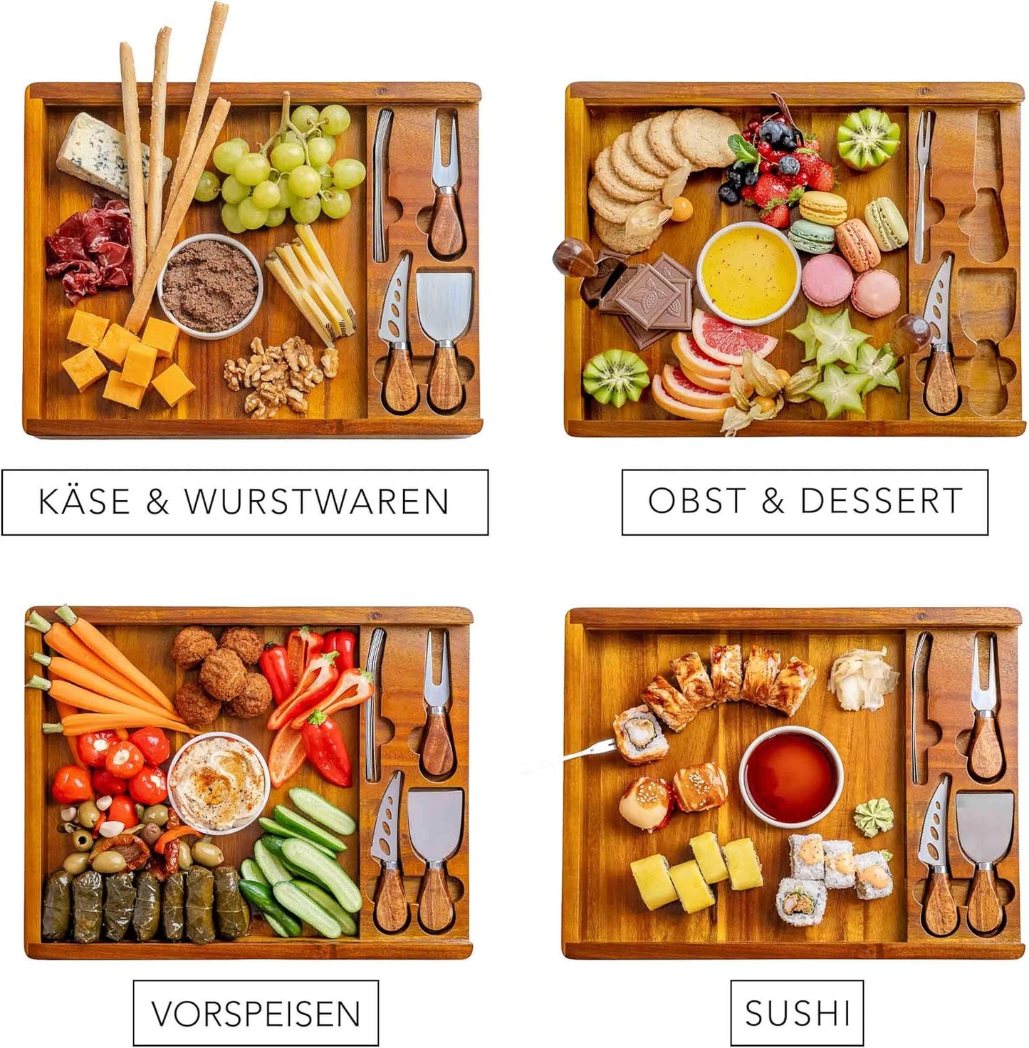 Käsebrett mit Käsemesser-Set, Akazie
