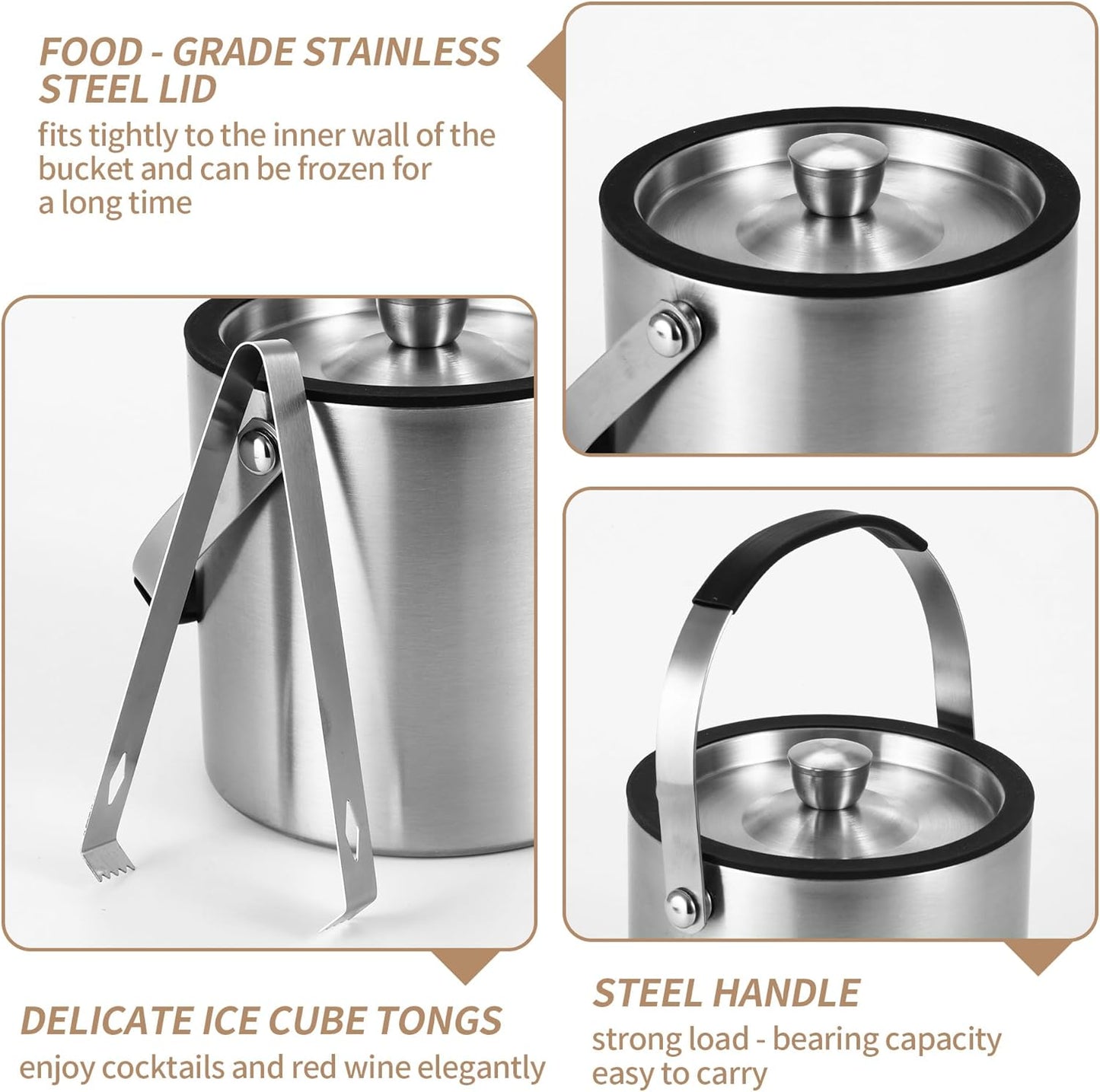 Eiswürfelbehälter mit Deckel & Sieb, 1.6L