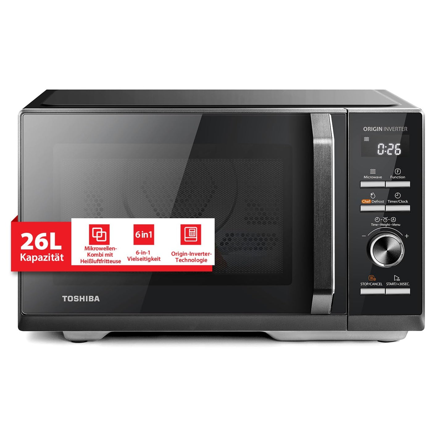6-in-1 Mikrowellenofen, 26L Airfry/Grill
