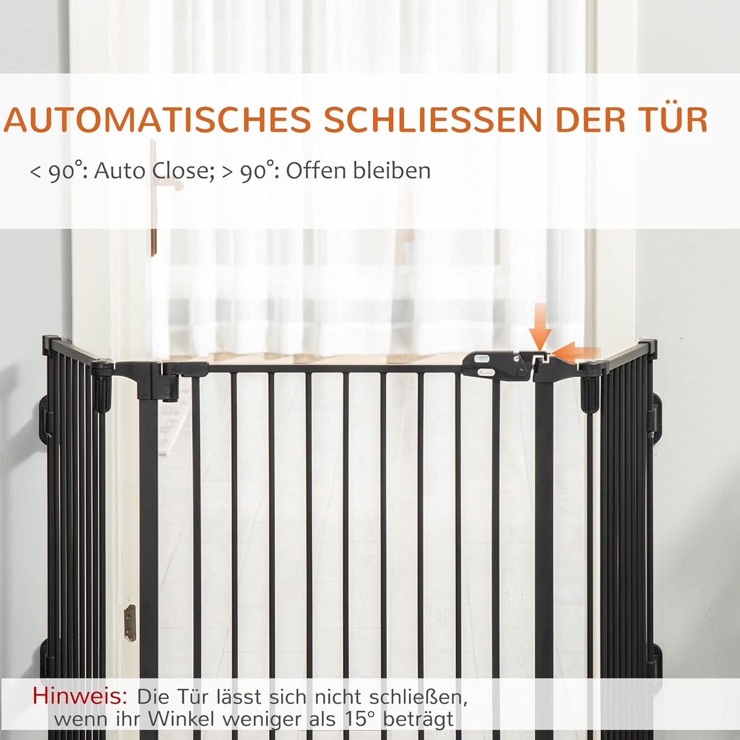 Absperrgitter mit verstellbaren Winkeln, Schwarz