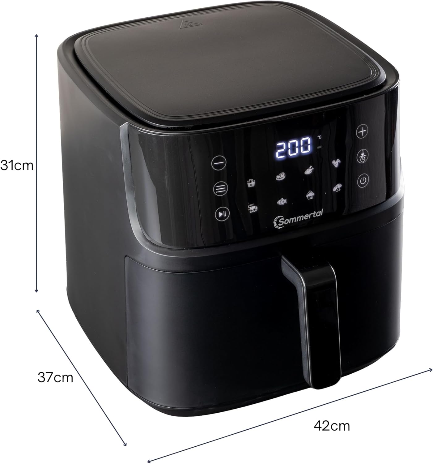 Heissluftfritteuse mit 8 Programmen, 7.6 Liter