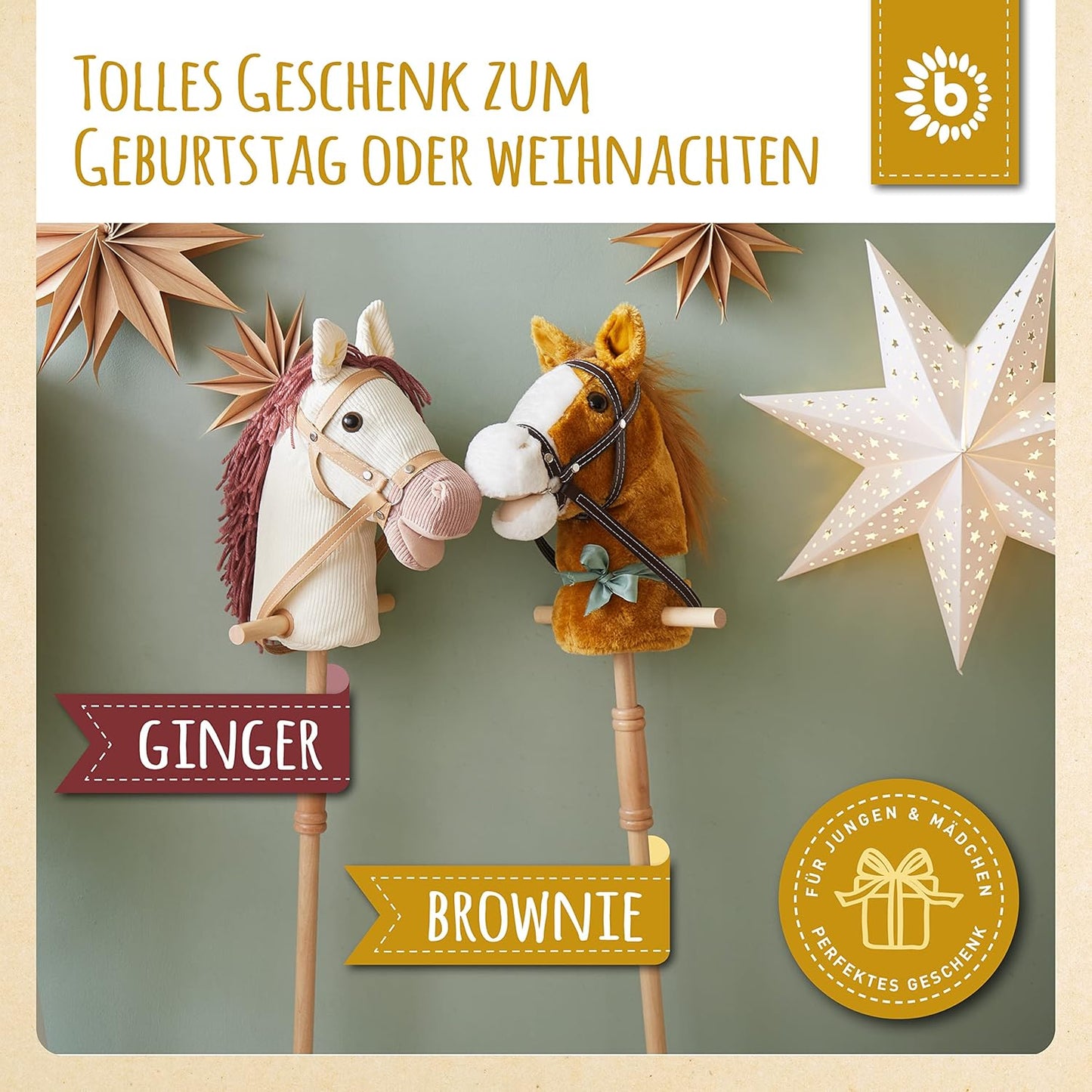 Steckenpferd - Holzpferd für Kinder, Braun