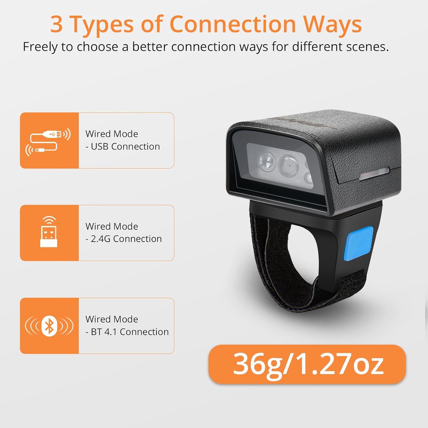 Bluetooth Fingerscanner HC-Z01T, 1D/2D (tragbar, kabellos)