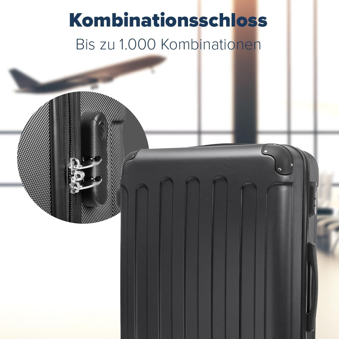 2-teiliges Hartschalenkofferset, Kofferset 2 teilig Schwarz
