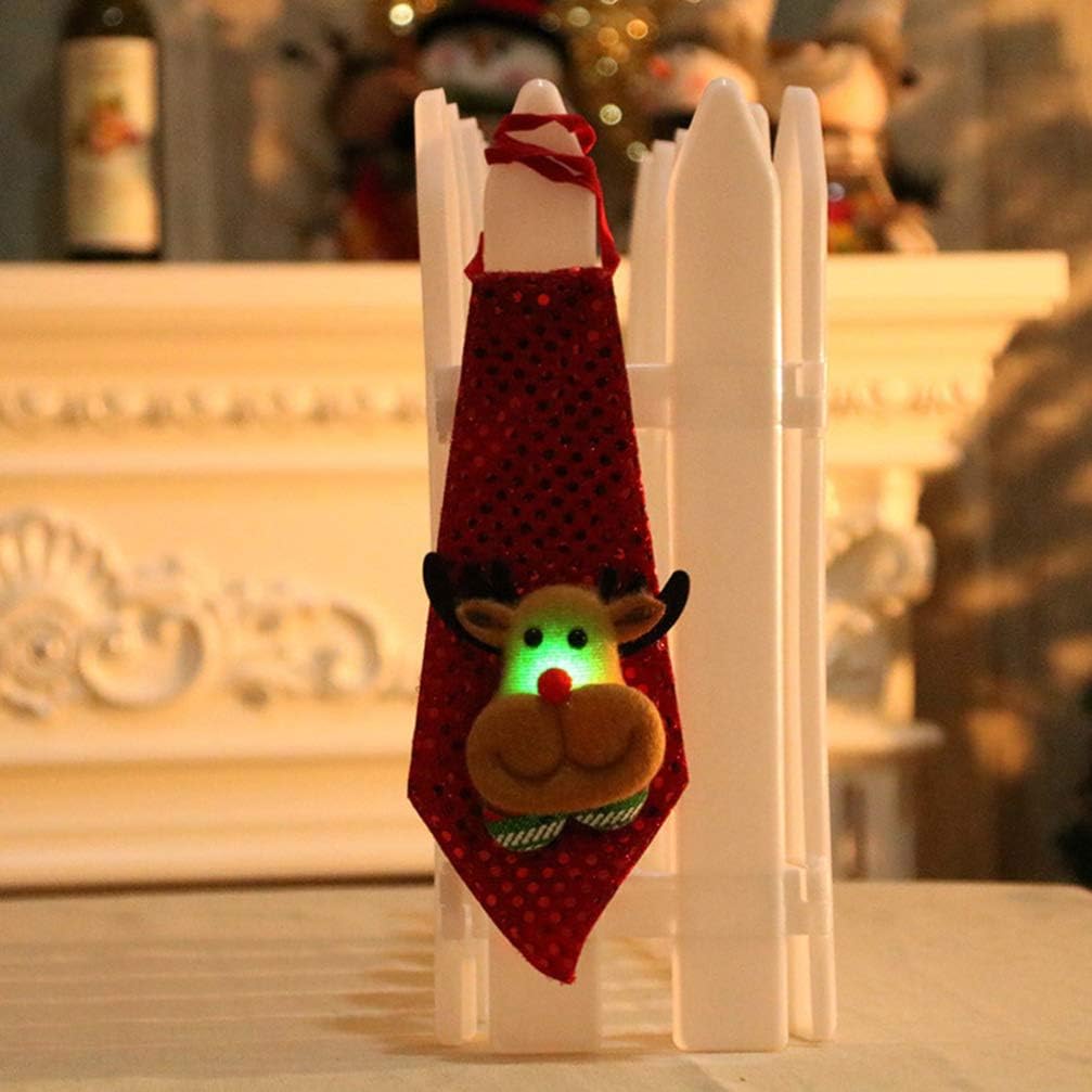 Leuchtende Weihnachtskrawatte mit LED und Pailletten, 3 Stück