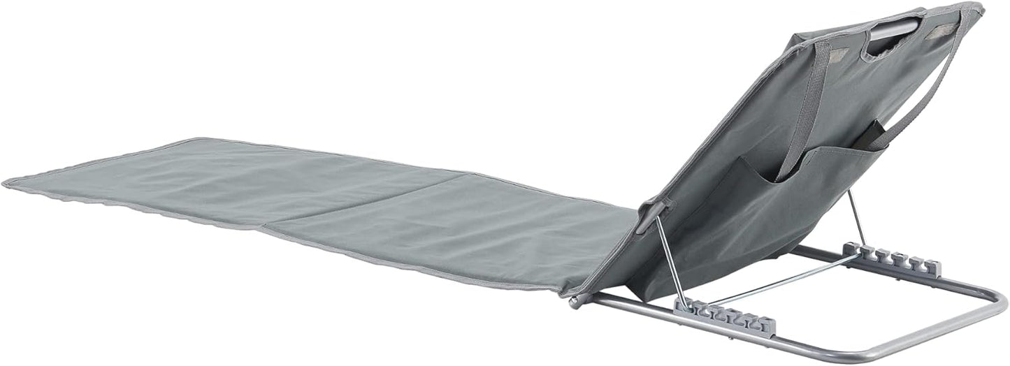 Strandmatten 2er-Set mit verstellbarer Rückenlehne, Dunkelgrau
