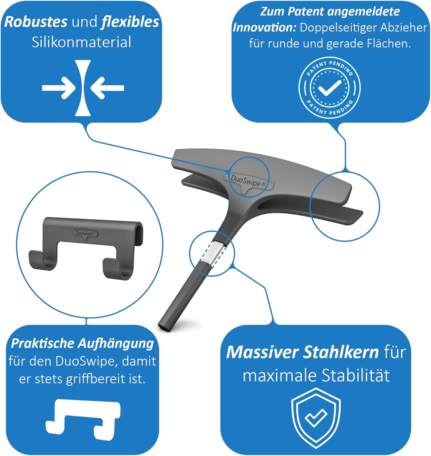Duschabzieher für Rundduschen