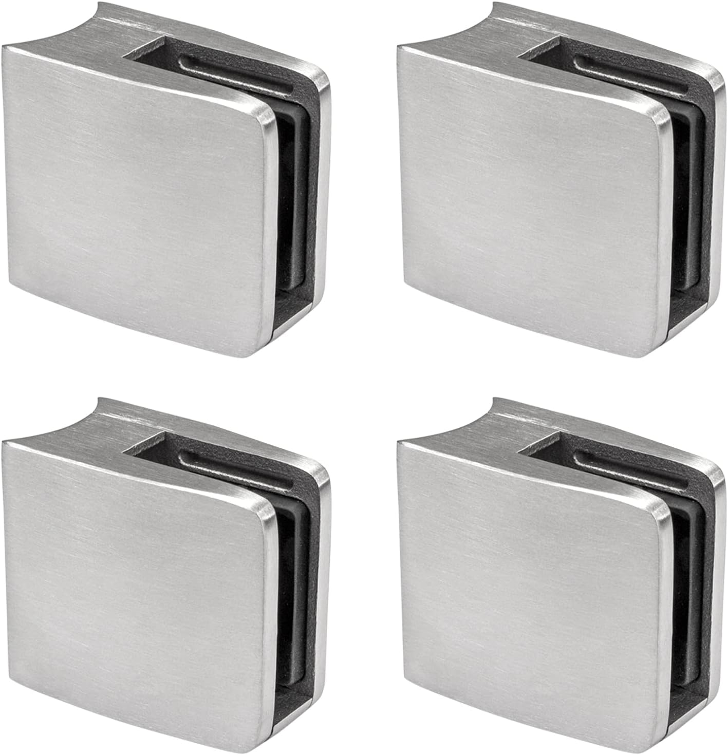4er-Set Glasklemme, Anschluss: 42,4 mm | Glasdicke: 8 mm