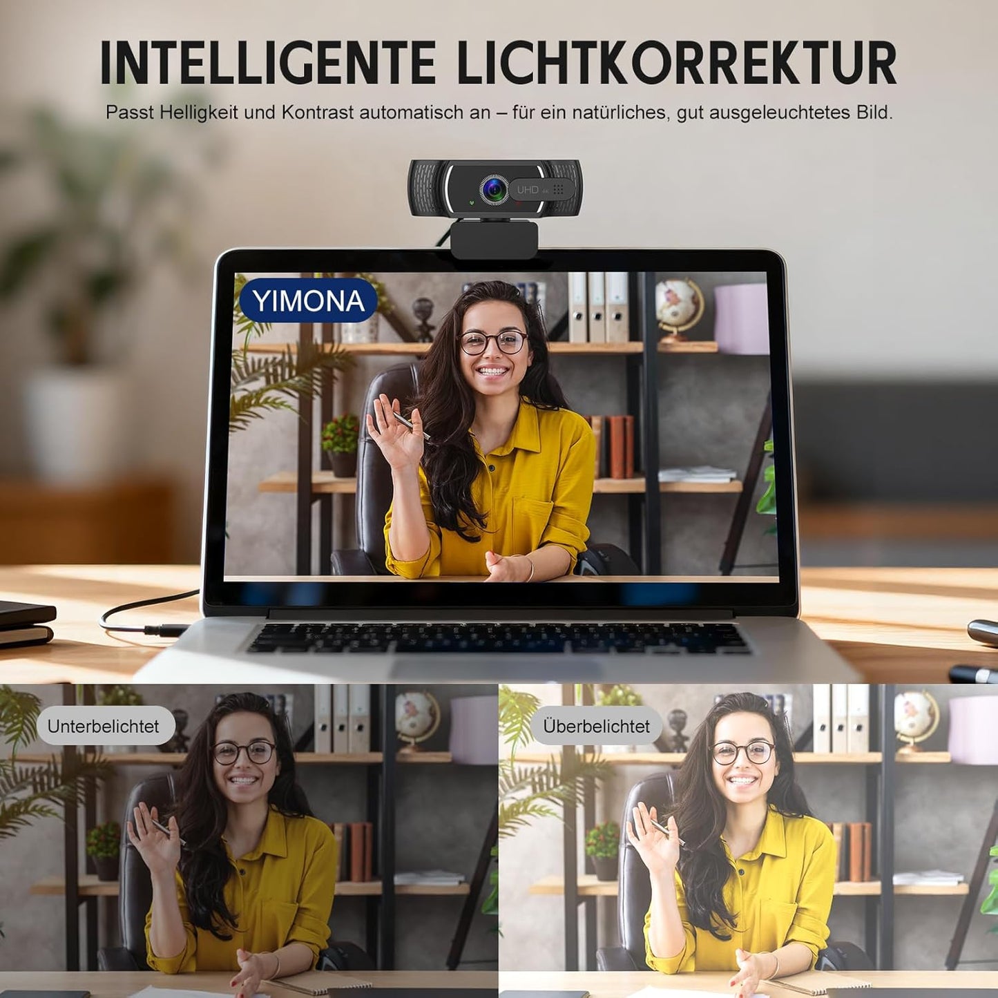 4K Webcam W12 mit Sony-Sensor und Autofokus, 4K