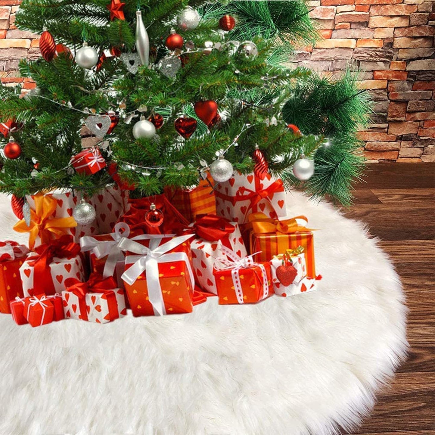 Kunstpelz Weihnachtsbaumdecke, 90 CM