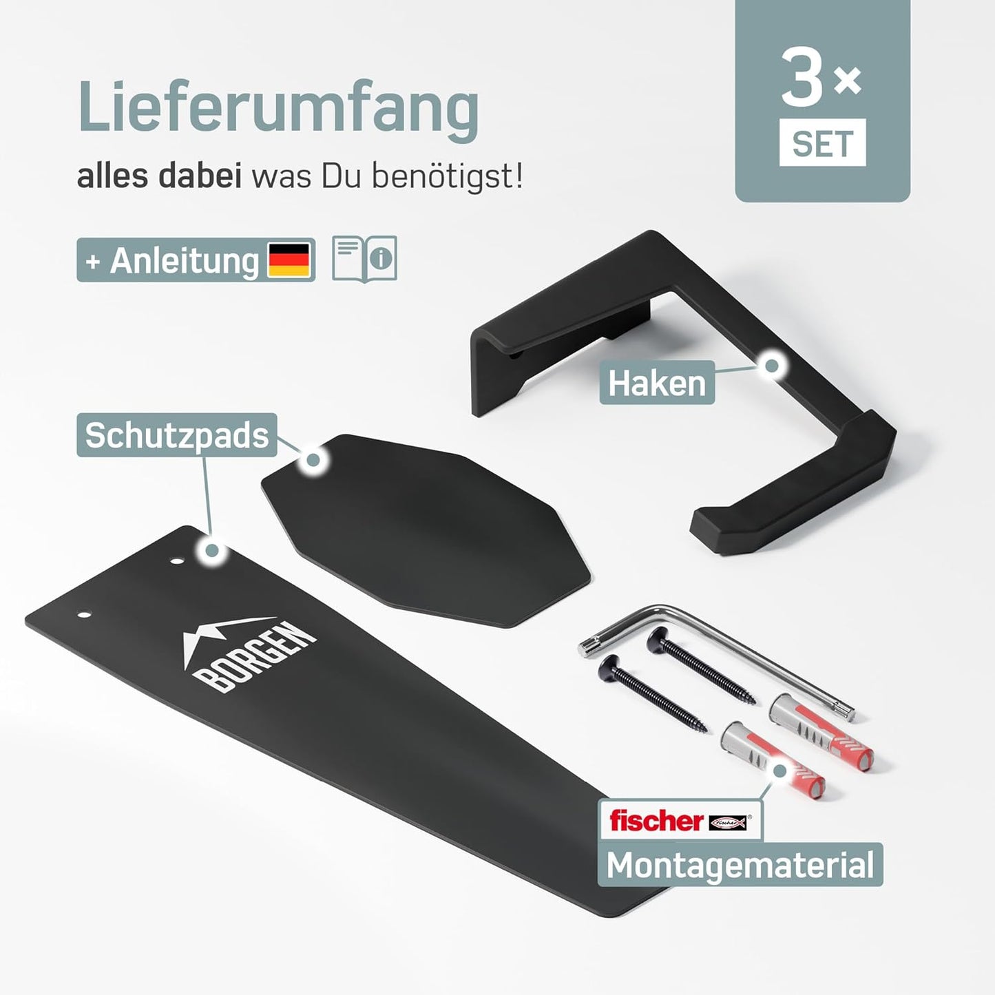 Wandhalterung, 3er-Set