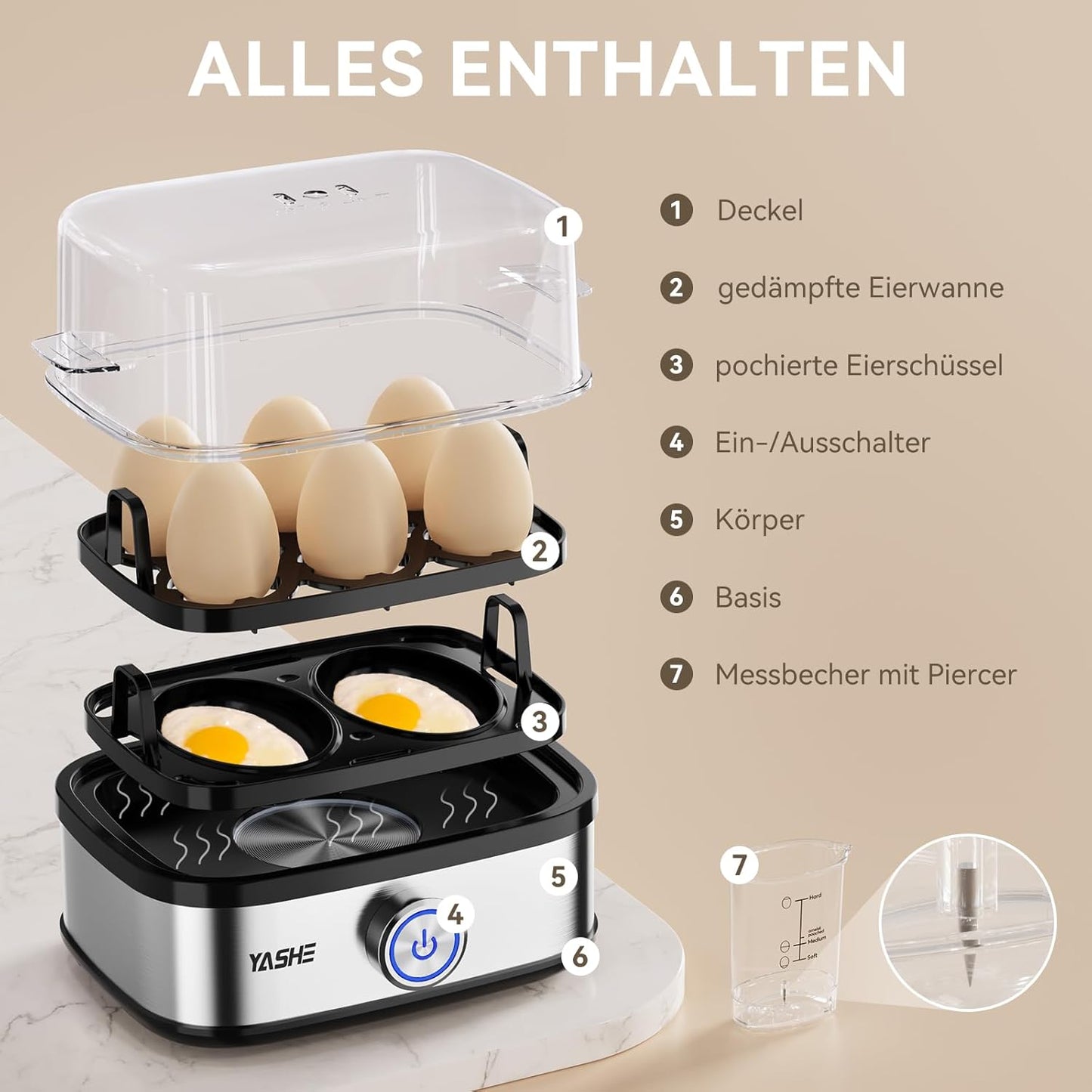 Multifunktioneller Eierkocher