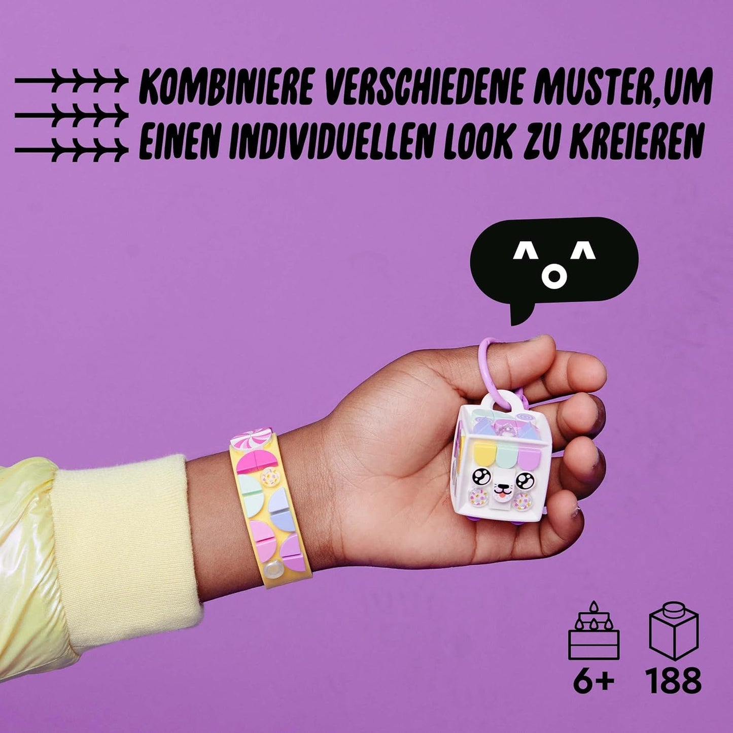 2-in-1 Candy Kitty Armband & Taschenanhänger, Einzeln