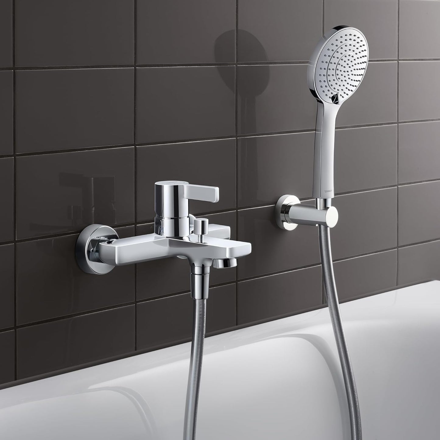 Handbrause mit 3 Strahlarten, wassersparend (MinusFlow), mit 3 Strahlarten (Strahlscheibe) ; Chrom