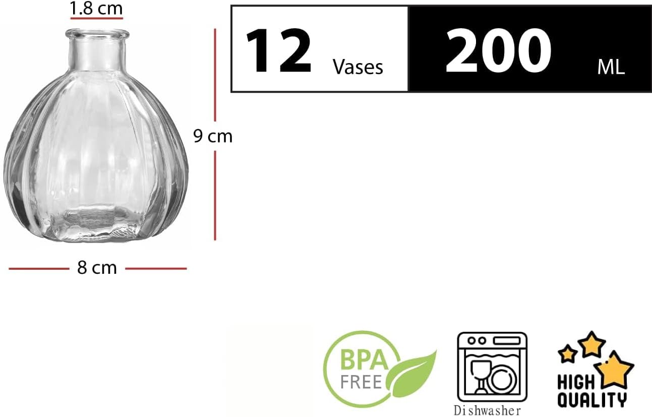 12er-Set Tischvasen für Hochzeitsdekoration, 12 Stück