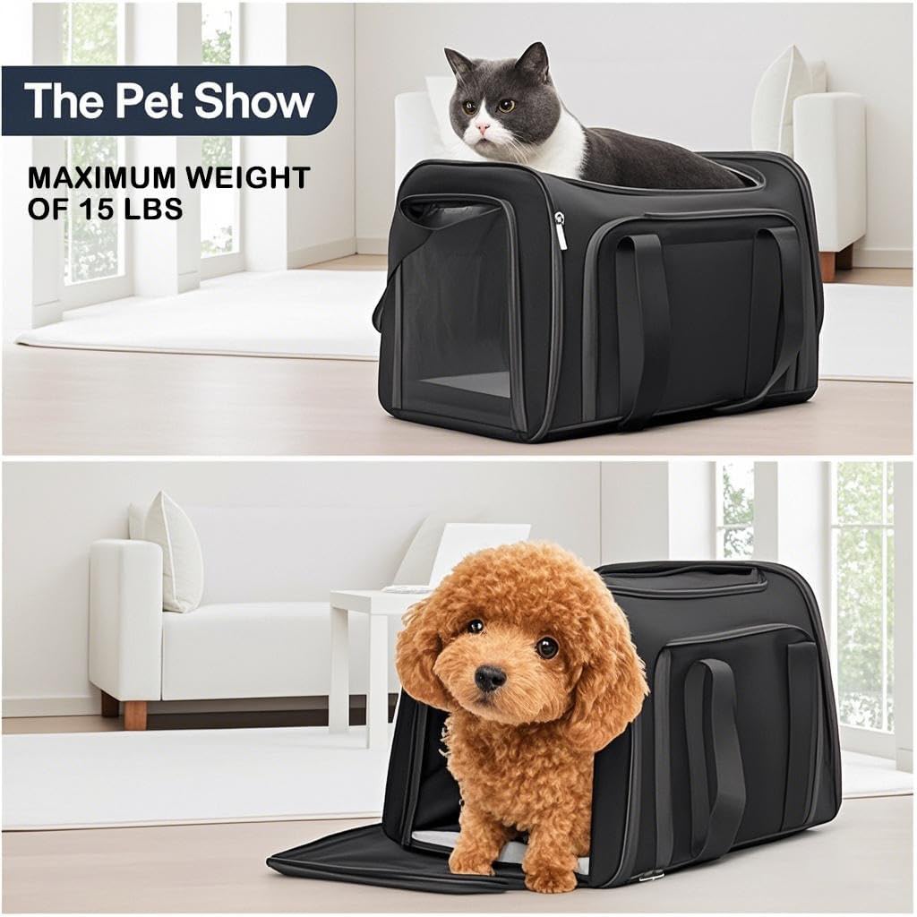 Tragbare Haustiertasche, Schwarz