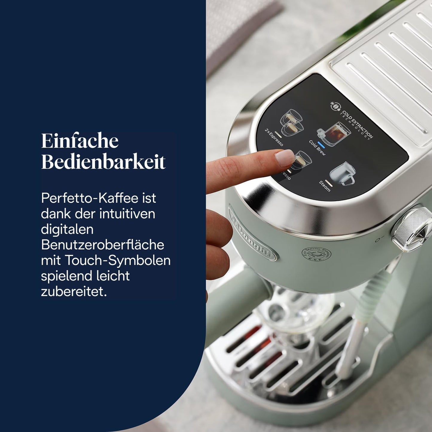 Dedica Duo EC890.GR Siebträgermaschine mit Milchaufschäumer, Grün Dedica 2025 mit Cold Brew