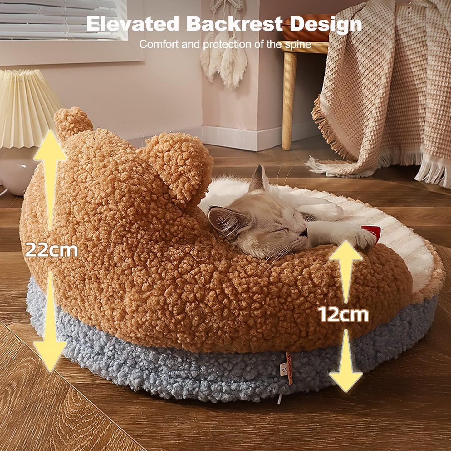 Rundes Haustierbett für Katzen und Welpen, Rosa