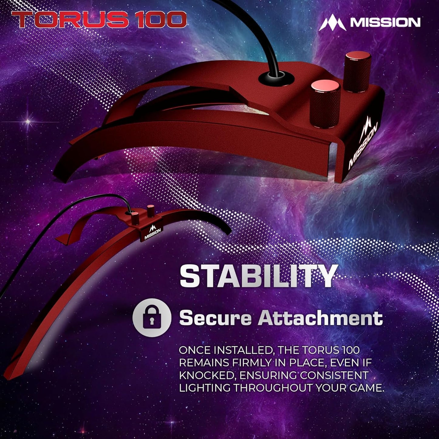 Torus 100 Boardbeleuchtung Rot, Metallic-Rot