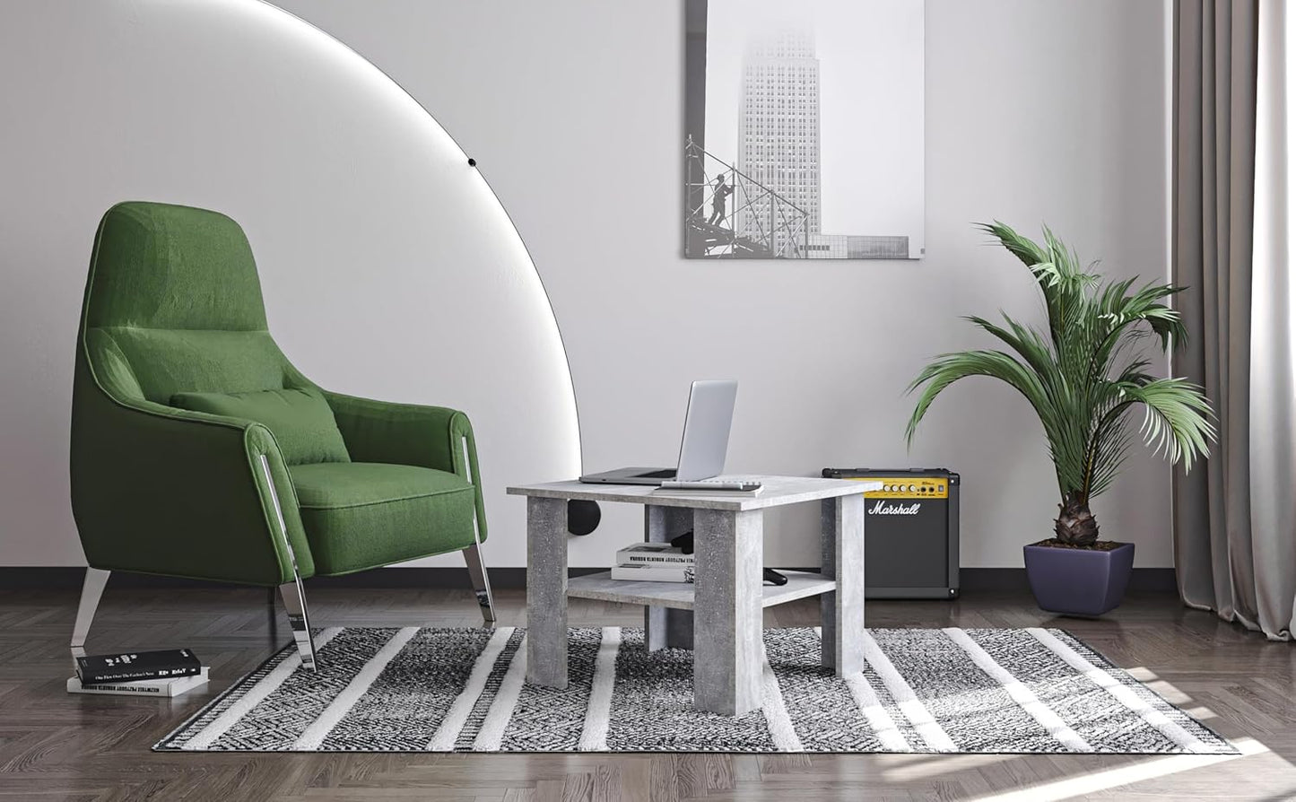 Moderner Beton-Couchtisch (60 x 60 cm), 60 x 60 x 43 cm Beton