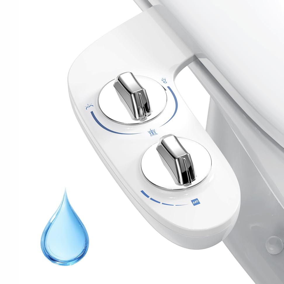 Bidet-Aufsatz mit selbstreinigender Doppeldüse, Doppelrad Bidet