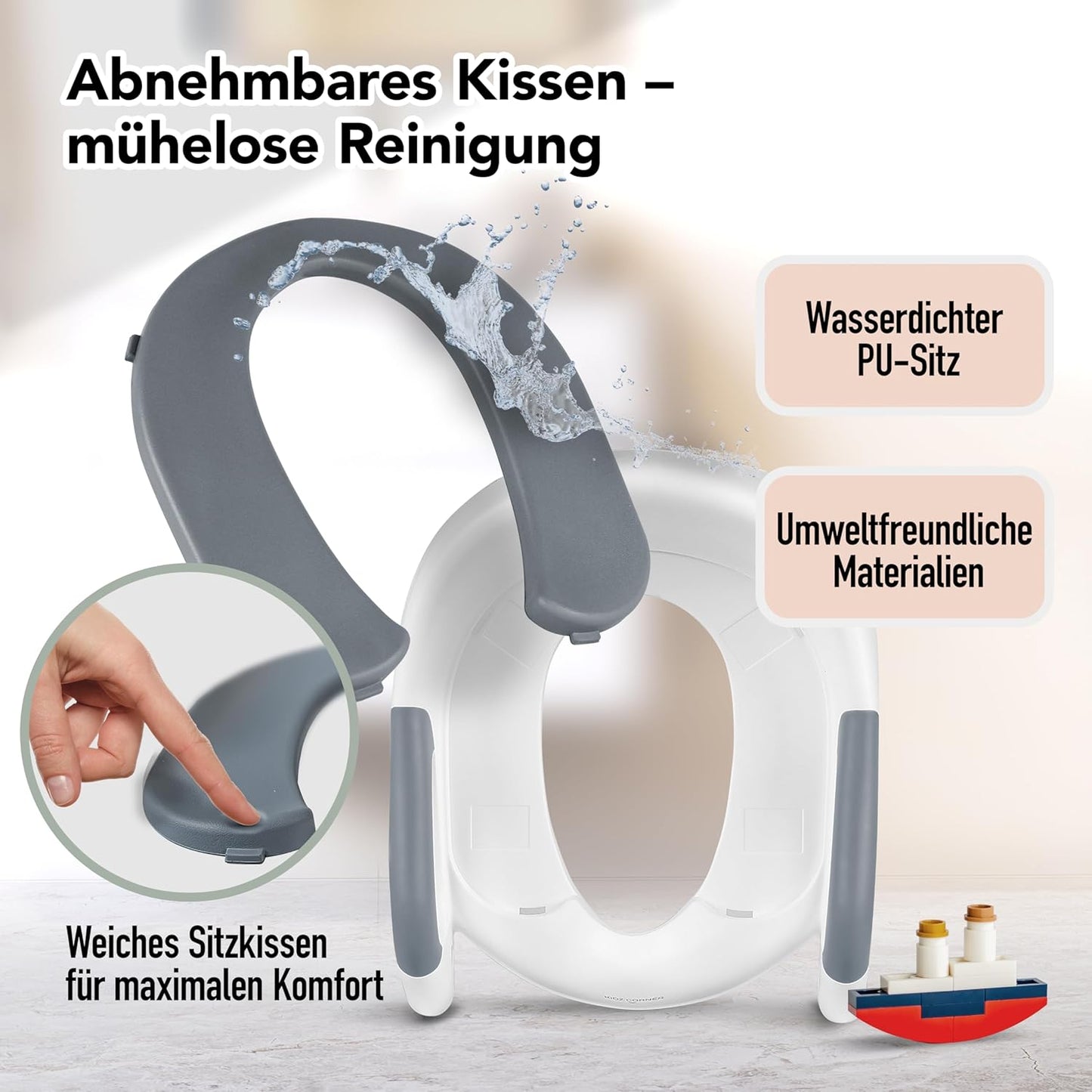 Höhenverstellbarer Kinder-Toilettensitz mit Treppe