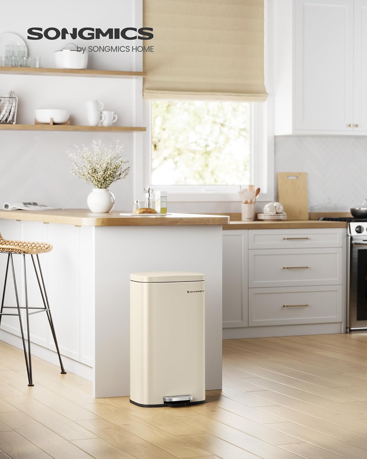 Küchen-Tretmülleimer mit Softclose-Deckel, Sandbeige