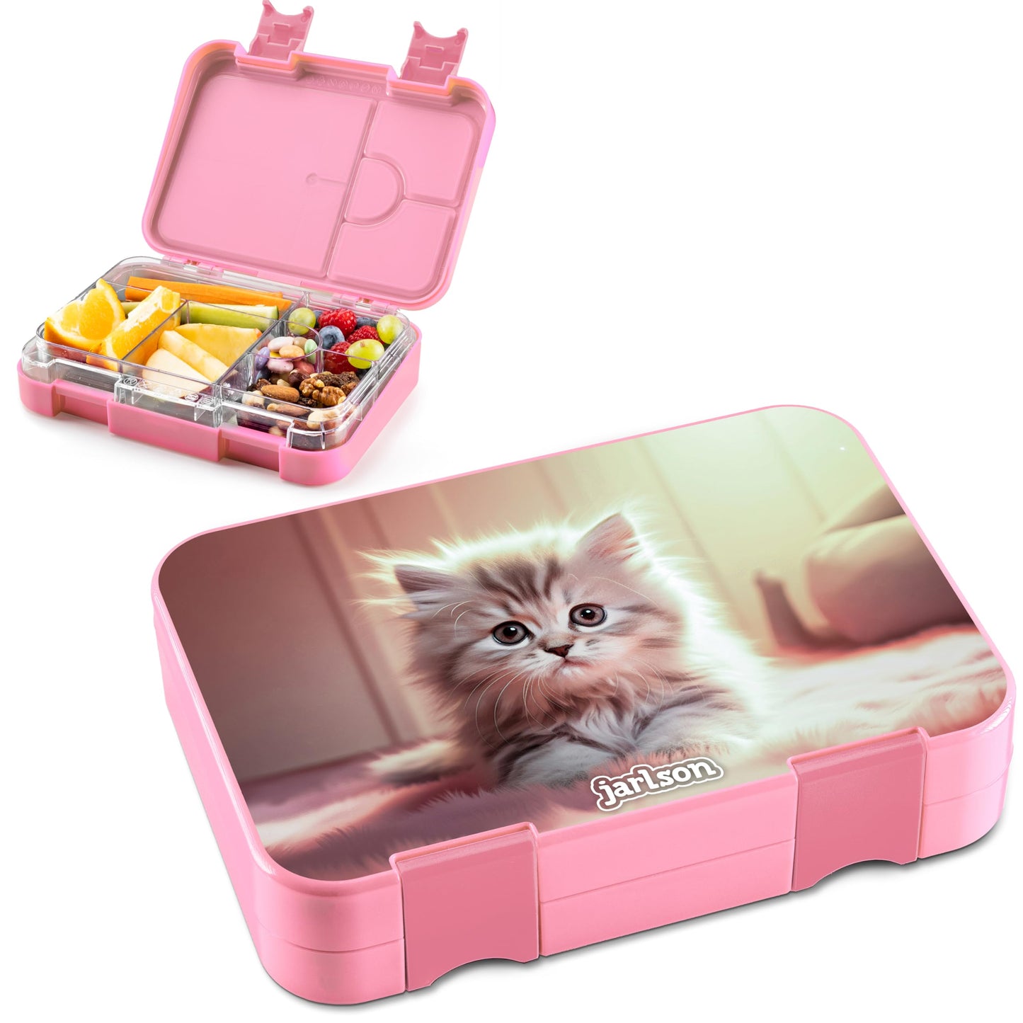 Auslaufsichere Bento Lunchbox mit Trennfächern Toni, Katze 2.0
