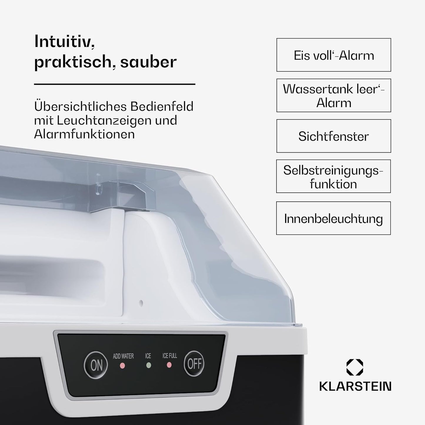 Eiswürfelmaschine, Schwarz