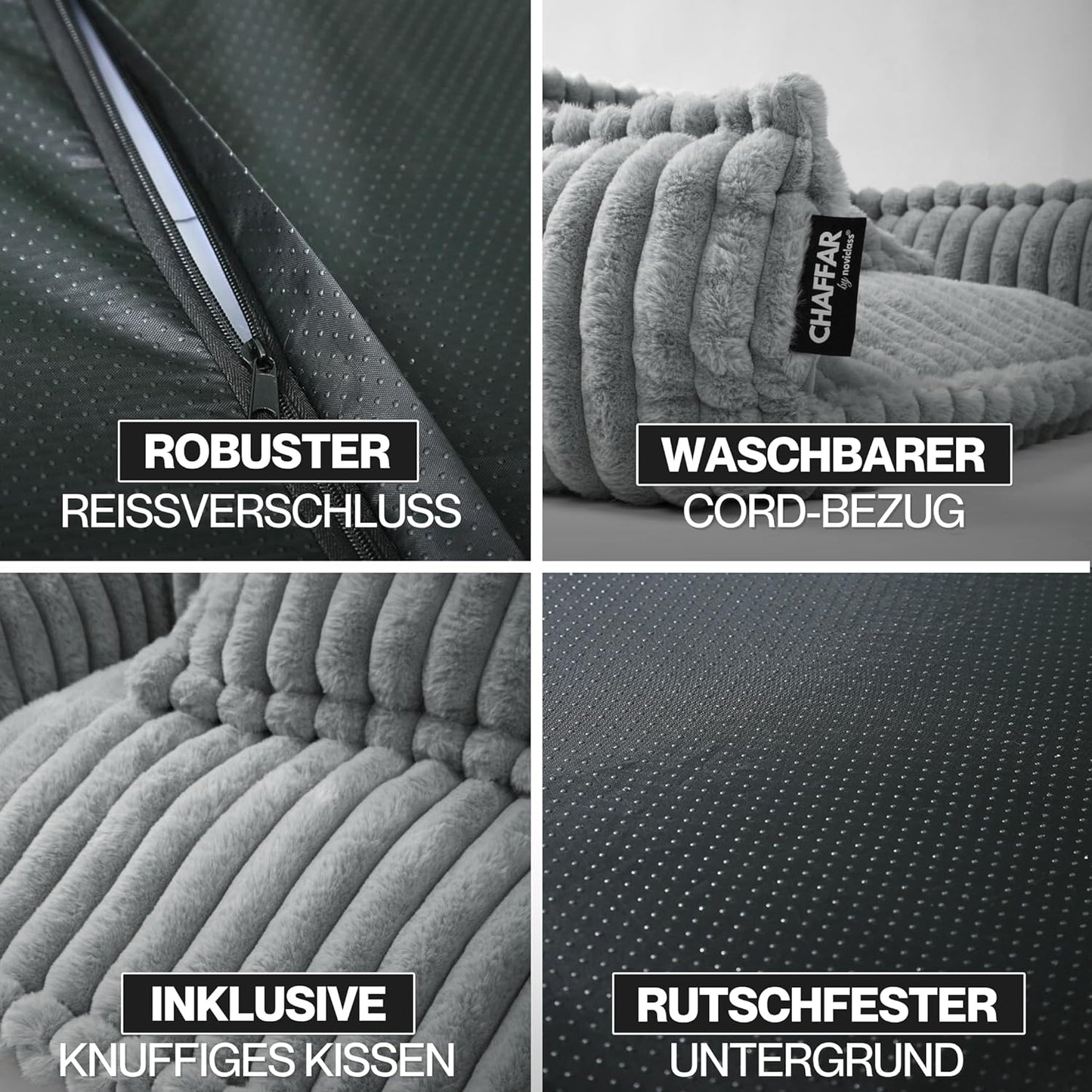 Orthopädisches Haustiersofa, Lichtgrau XXL (140cm)