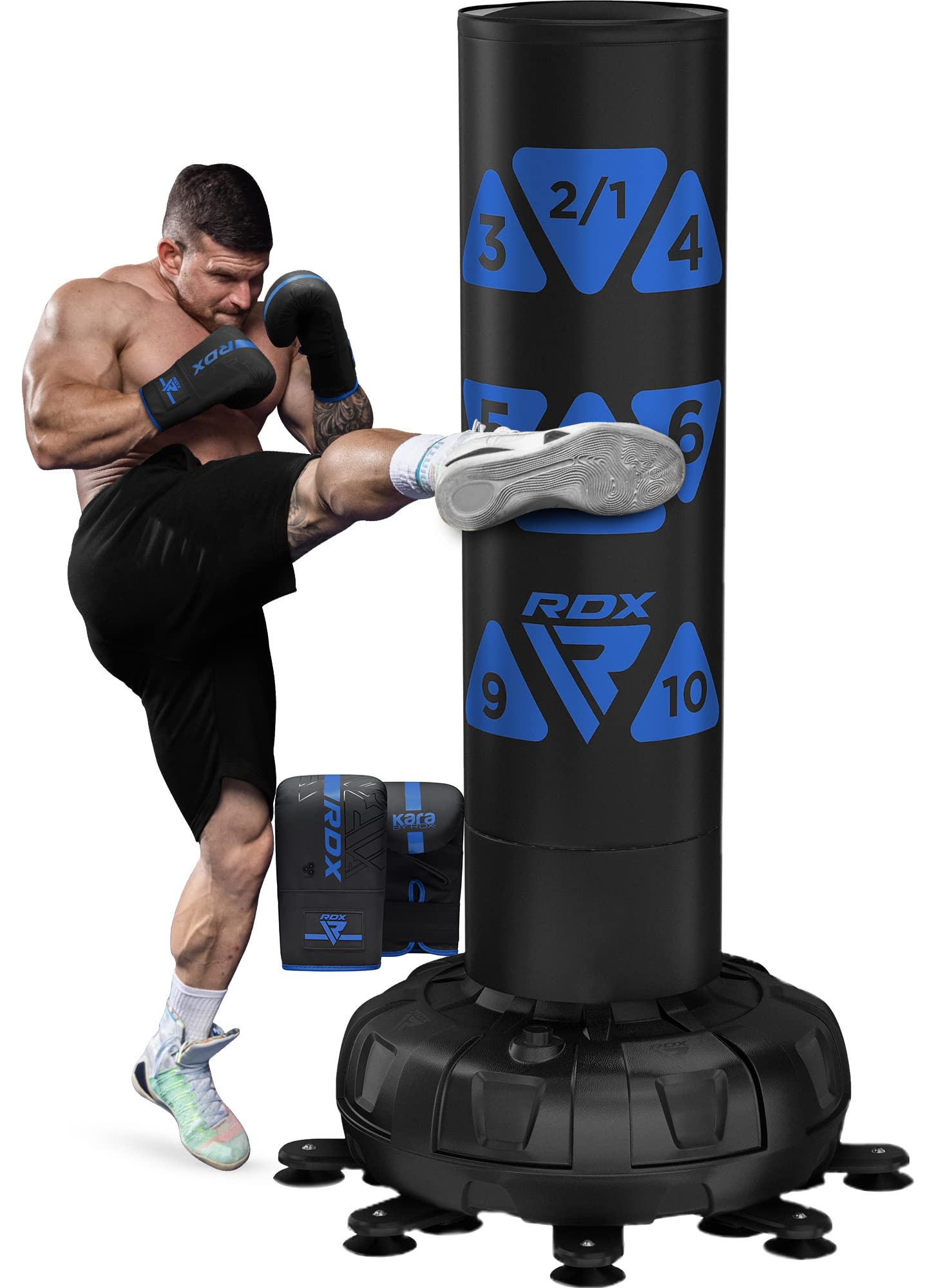 Freistehender Boxsack mit Zubehör für Kampfsport, BLAU 6FT