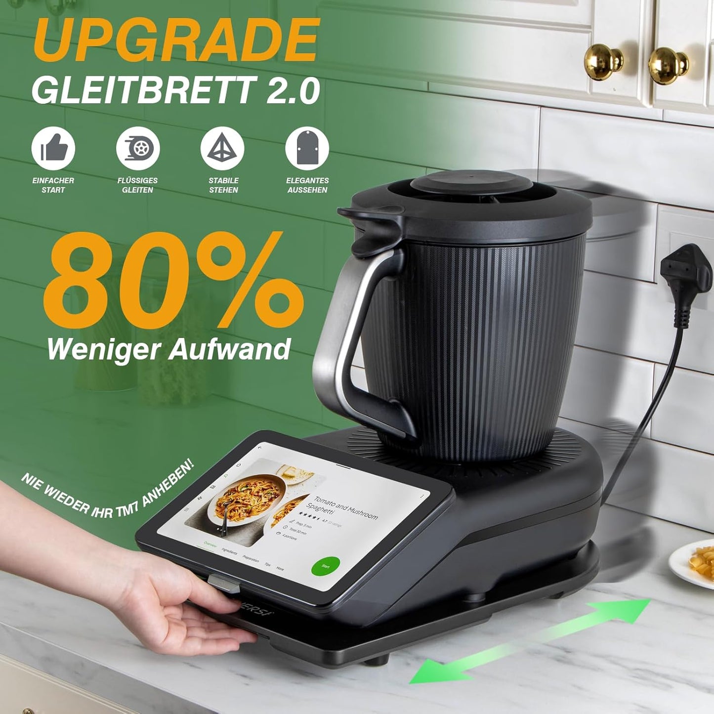 Gleitbrett für Thermomix TM7, Schwarz