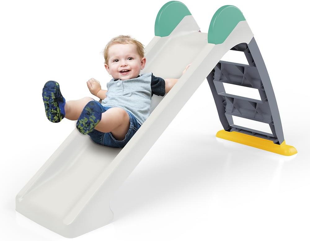 Kinderrutsche für Indoor & Outdoor, Weiss & Grau