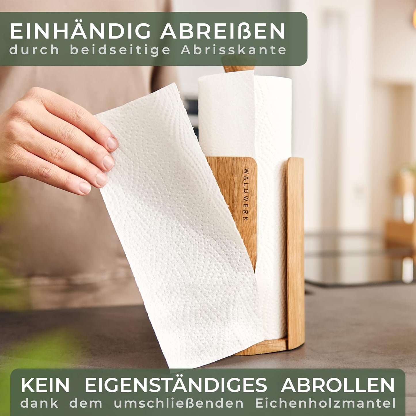 Küchenrollenhalter, Eiche
