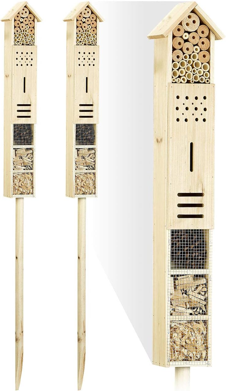 2er-Insektenhotel-Set Flip mit Erdspiess, 160 cm