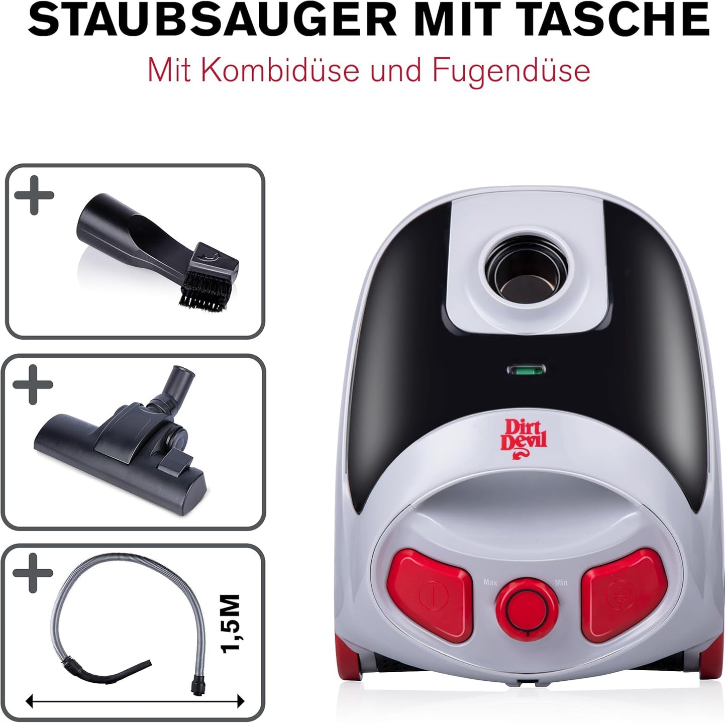 Bodenstaubsauger DD2001 mit Beutel und HEPA Filter, DD2001
