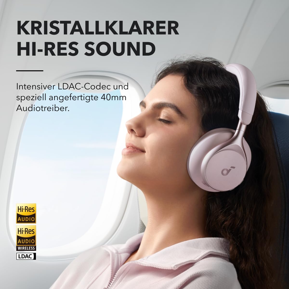 Space One Noise Cancelling Kopfhörer, Rosa