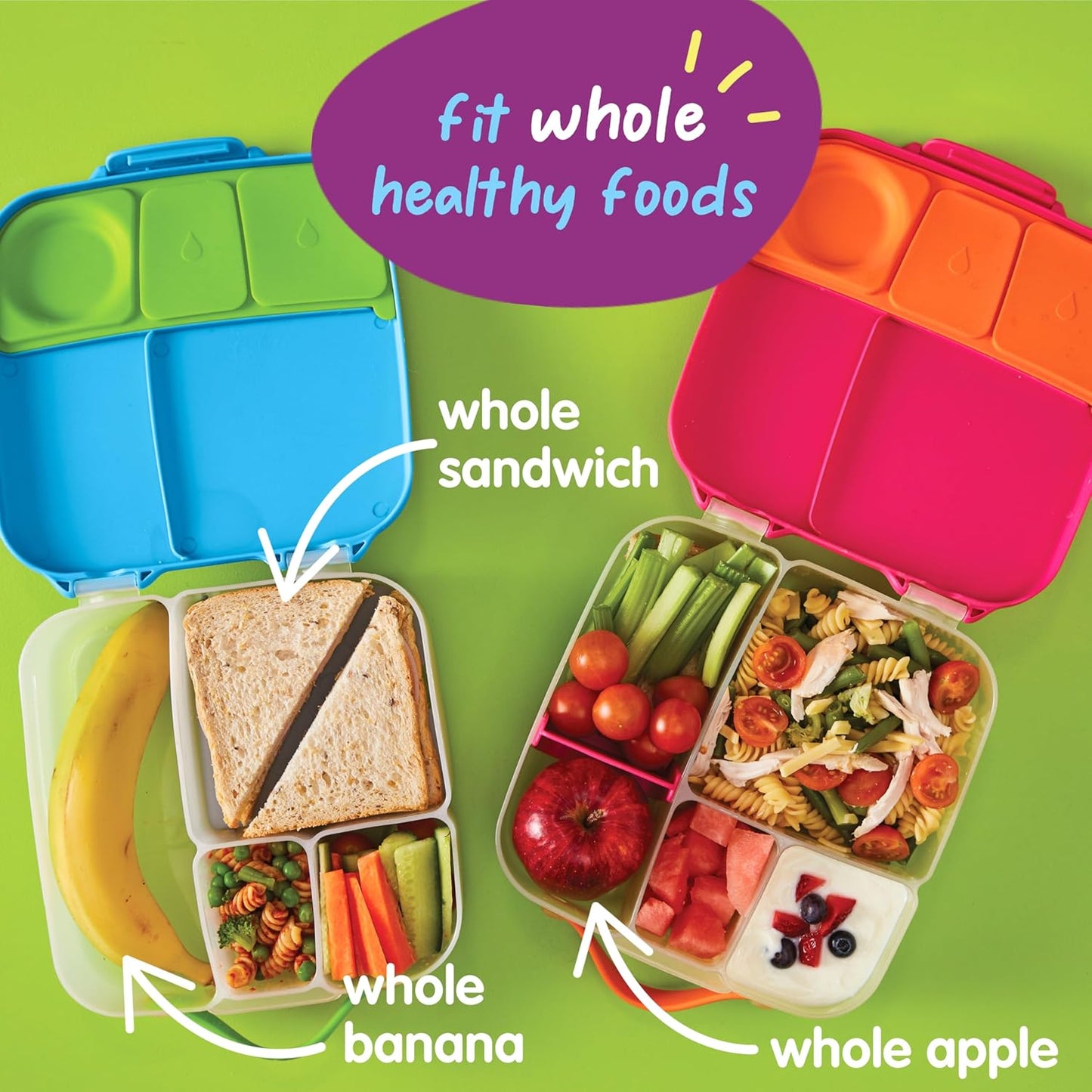 Grosse Bento-Box mit Fächern & Kühlpack, Lemon Twist
