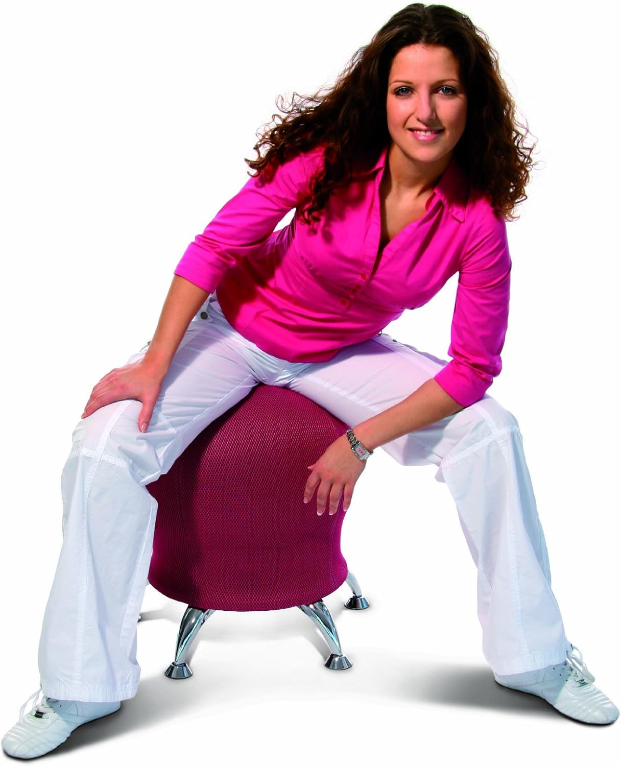 Sitness 5 Fitnesshocker mit Gymnastikball, Rosa