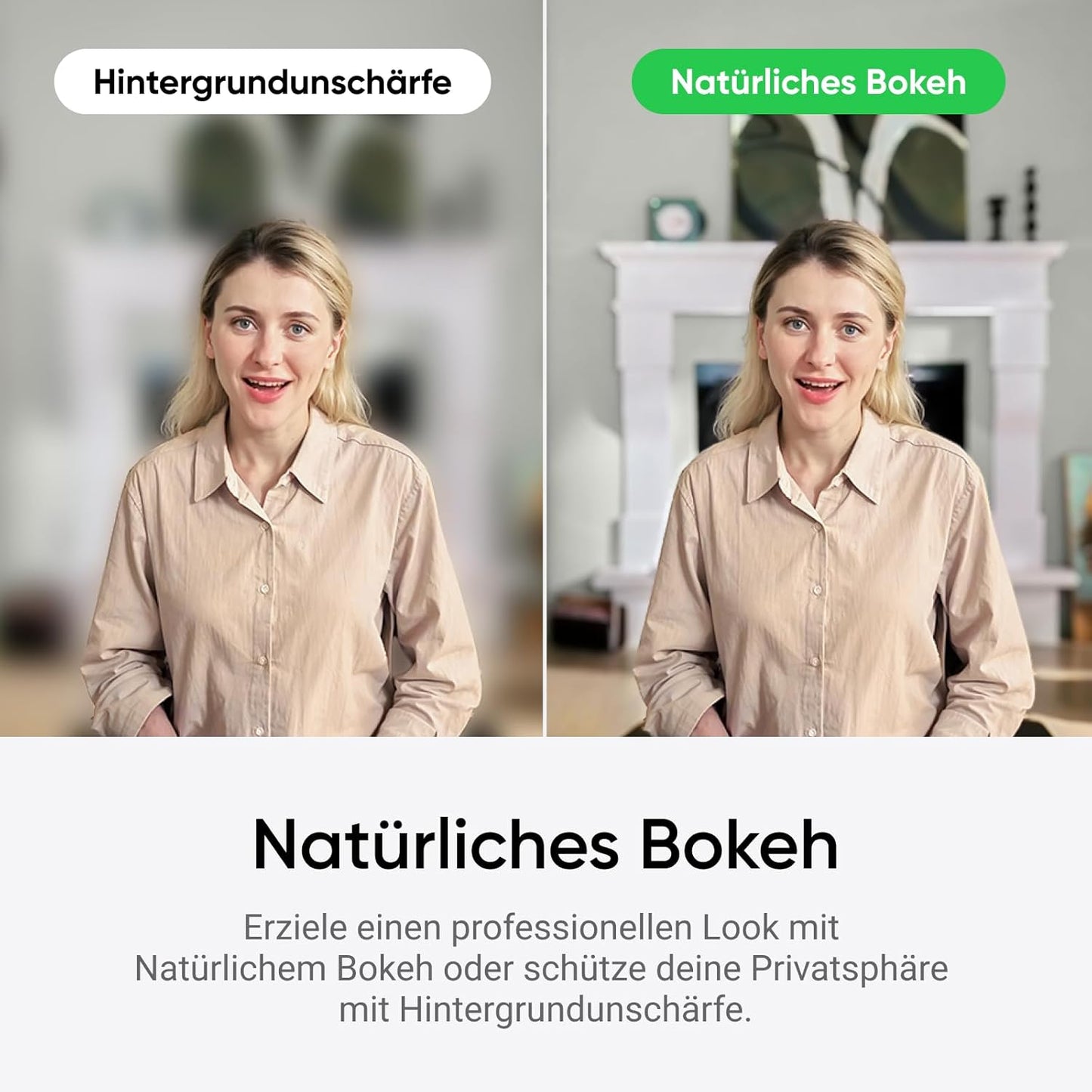 2C Webcam mit Auto-Framing und HDR, Polarweiss Standard-Bundle