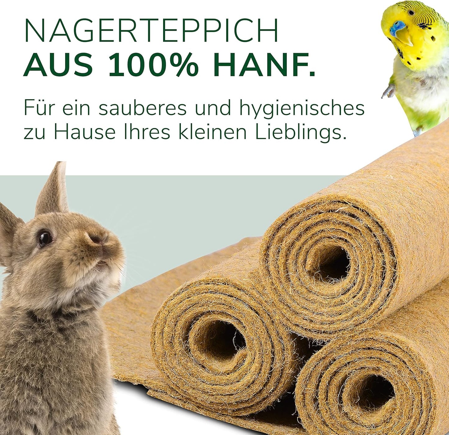 3-teiliges Hanf Nagermatten-Set, 3 Matten