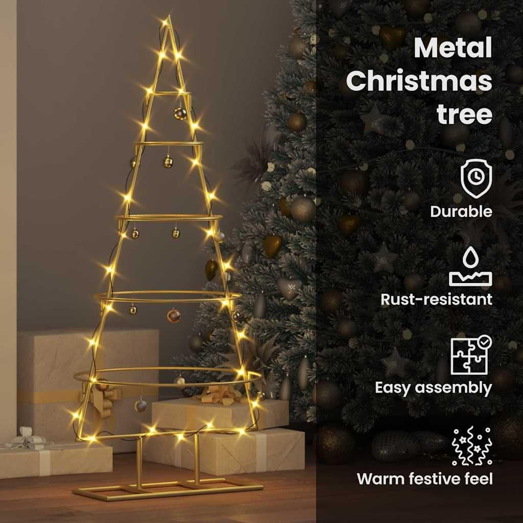 Minimalistischer Weihnachtsbaum, 90 cm Gold