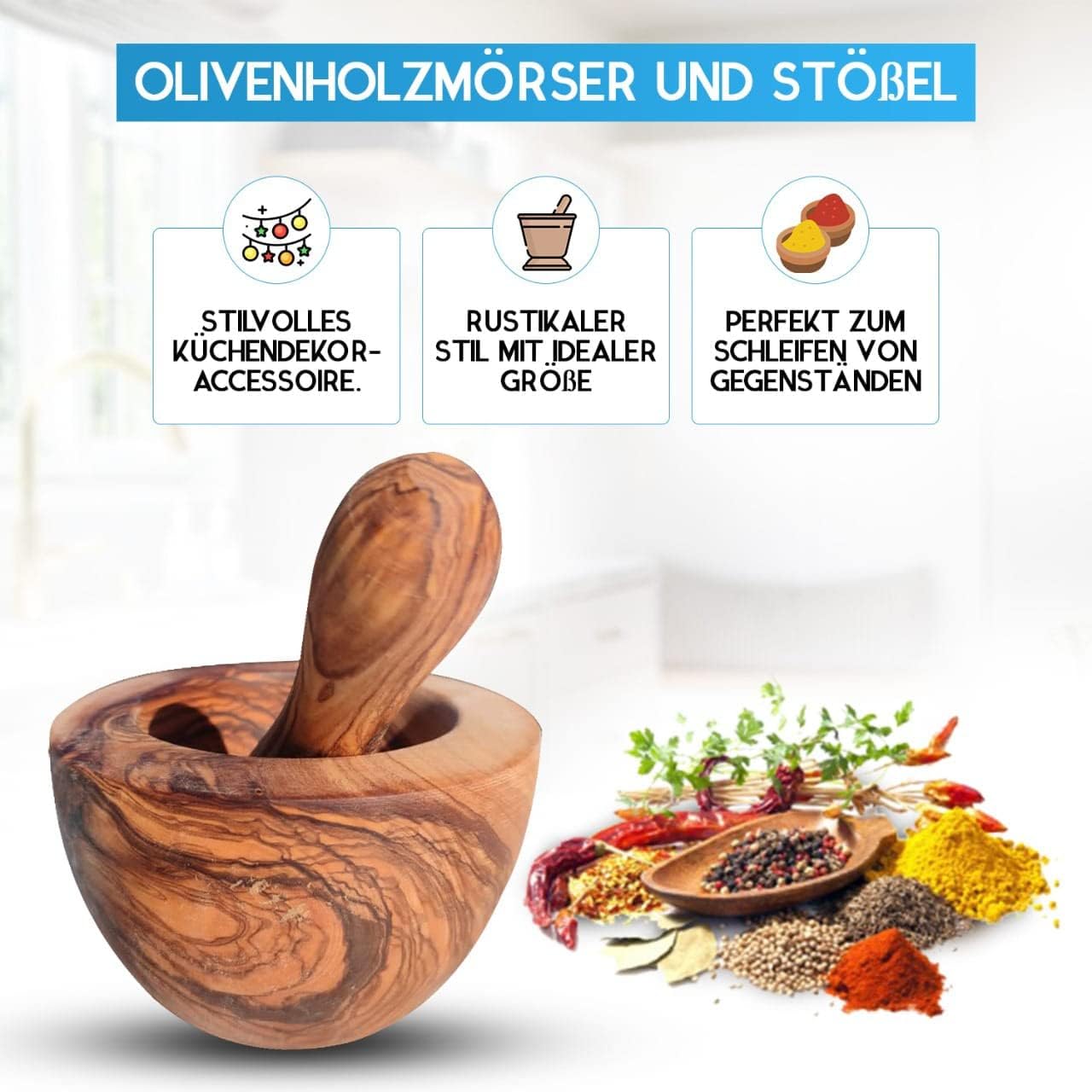 Mörser mit Stössel, Ø 10 cm