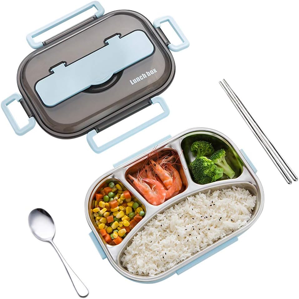 Lunchbox mit 4 Fächern, Blau, 4 Fach