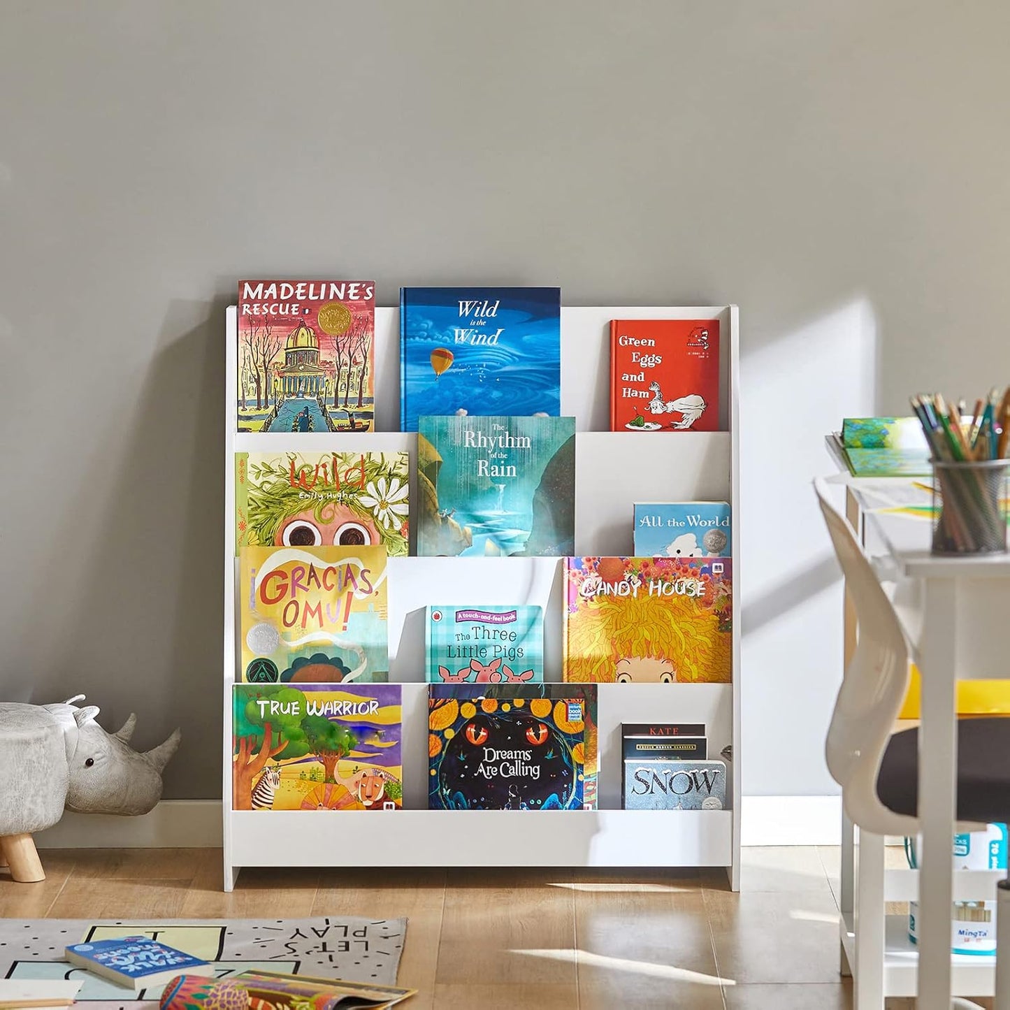 Kinderbücherregal, 80x88x30cm Weiß