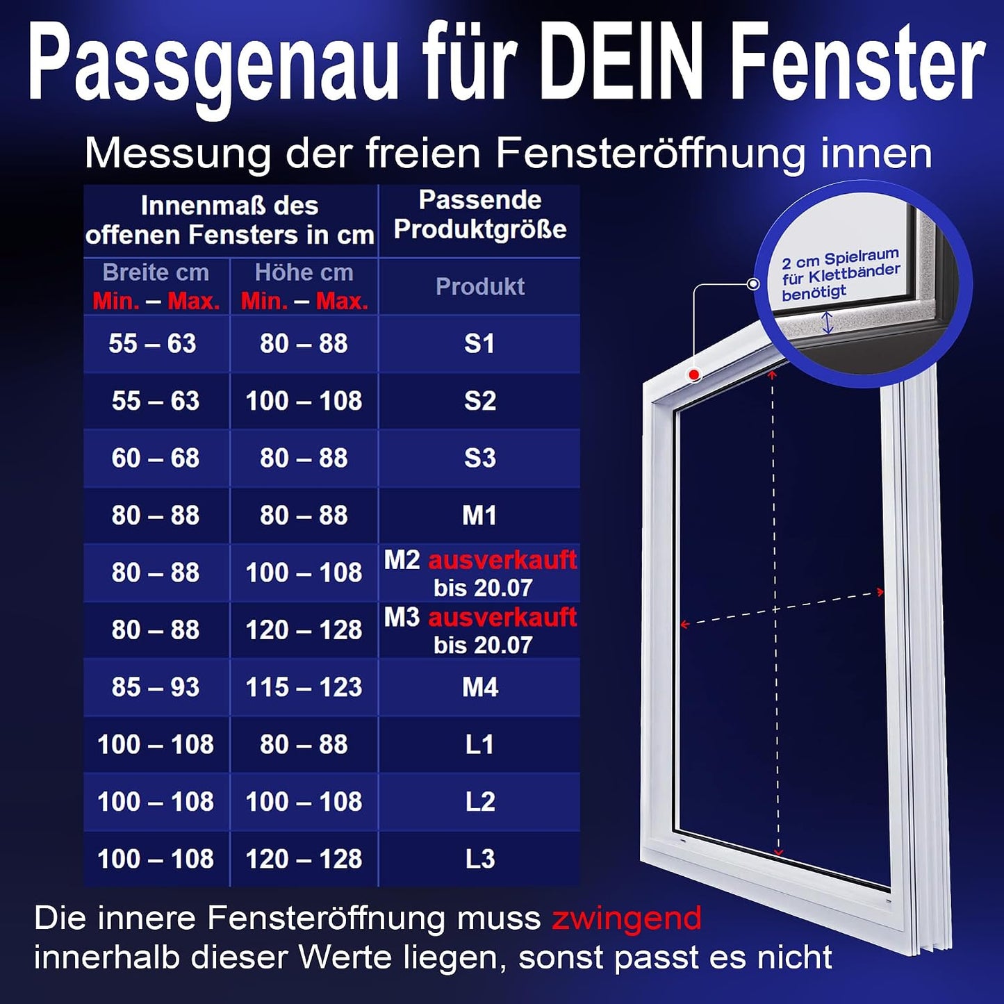 Fensterabdichtung für mobile Klimageräte (L3), L3