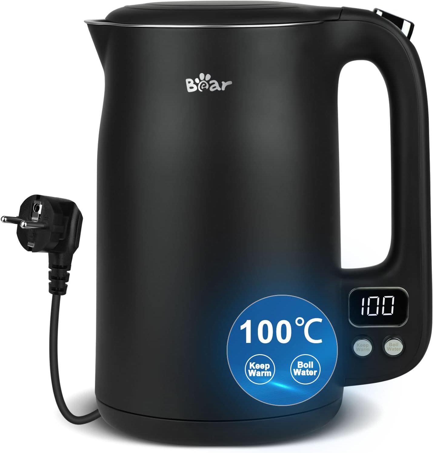 Wasserkocher mit Temperatureinstellung (40°C-100°C)