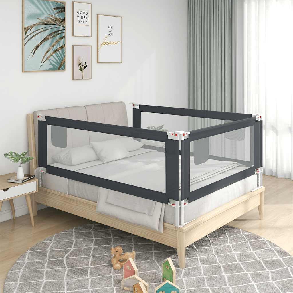 Kleinkind Bettschutzgitter 140x25 cm Rausfallschutz, 140 x 25 cm Dunkelgrau